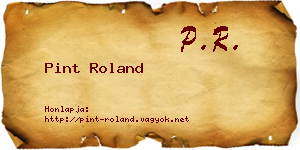 Pint Roland névjegykártya